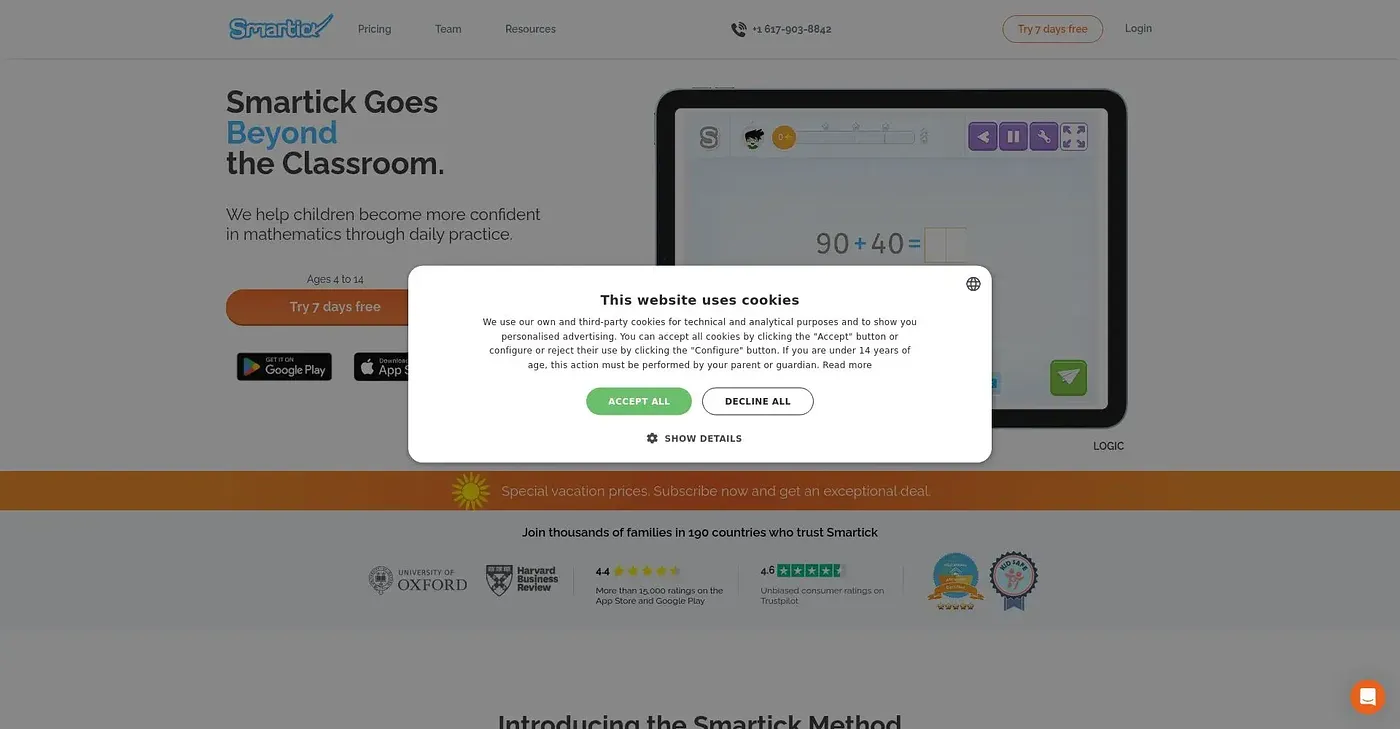 Screenshot of Smartick