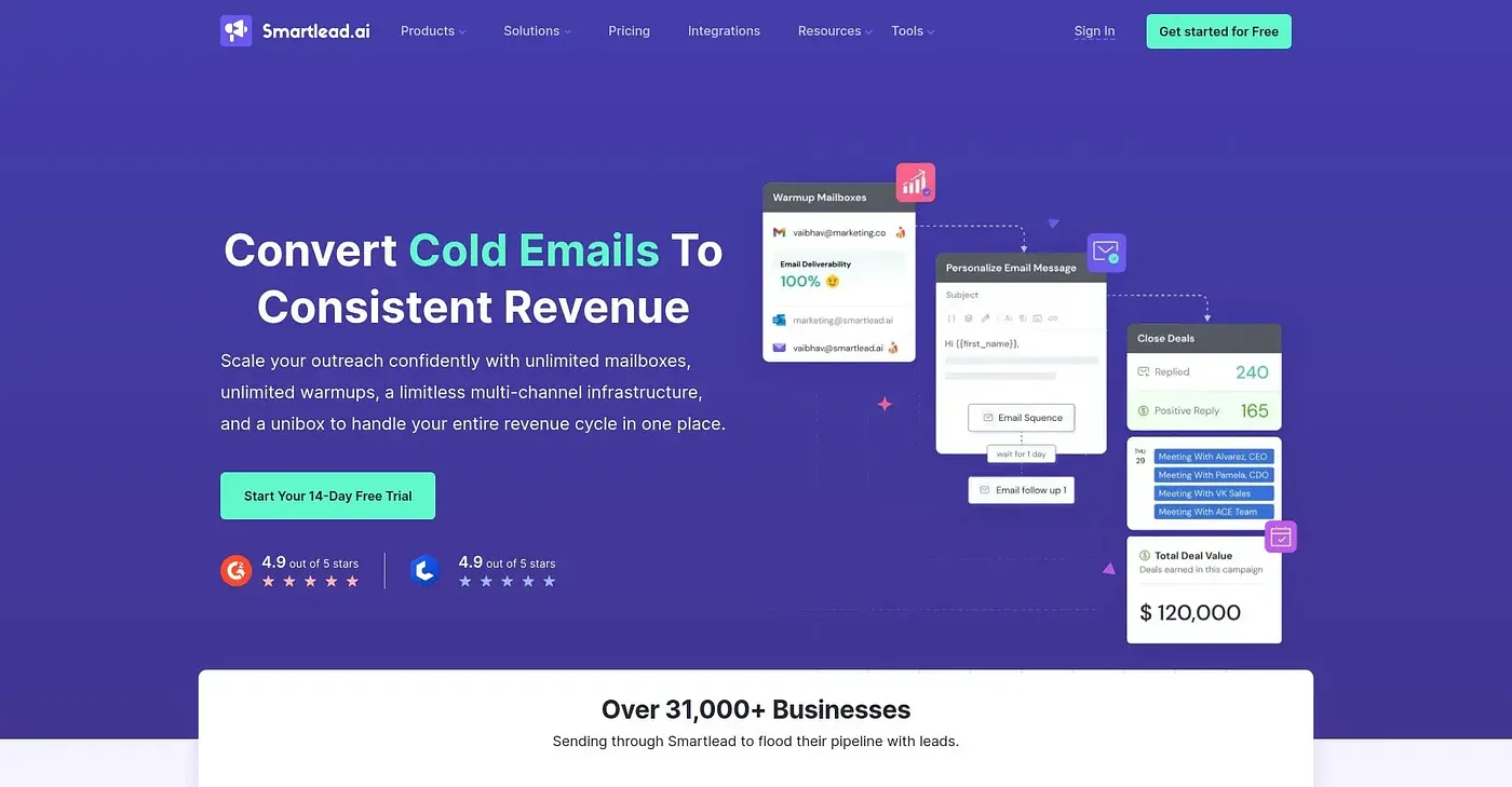Screenshot of Smartlead
