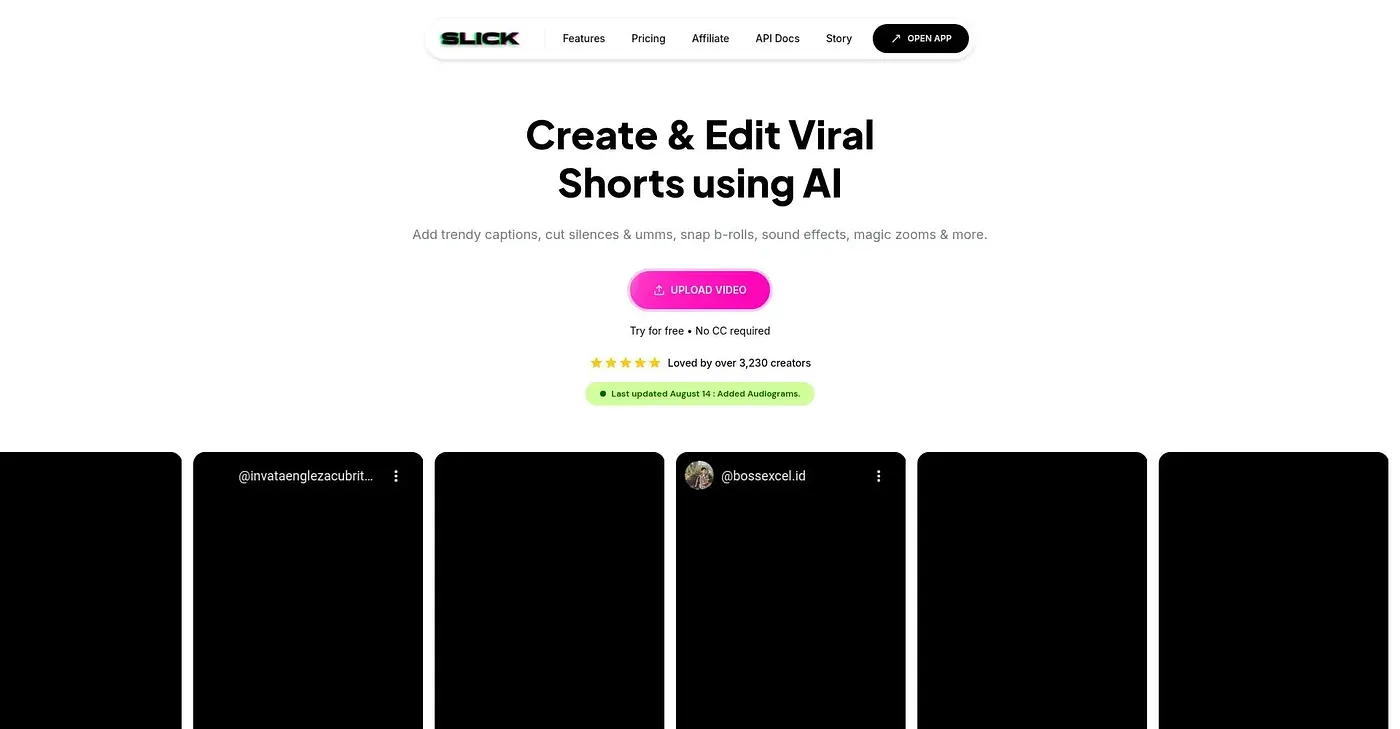 Screenshot of Slick AI