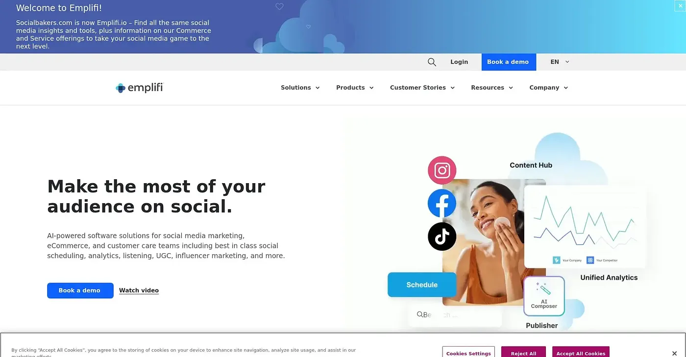Screenshot of SocialBakers