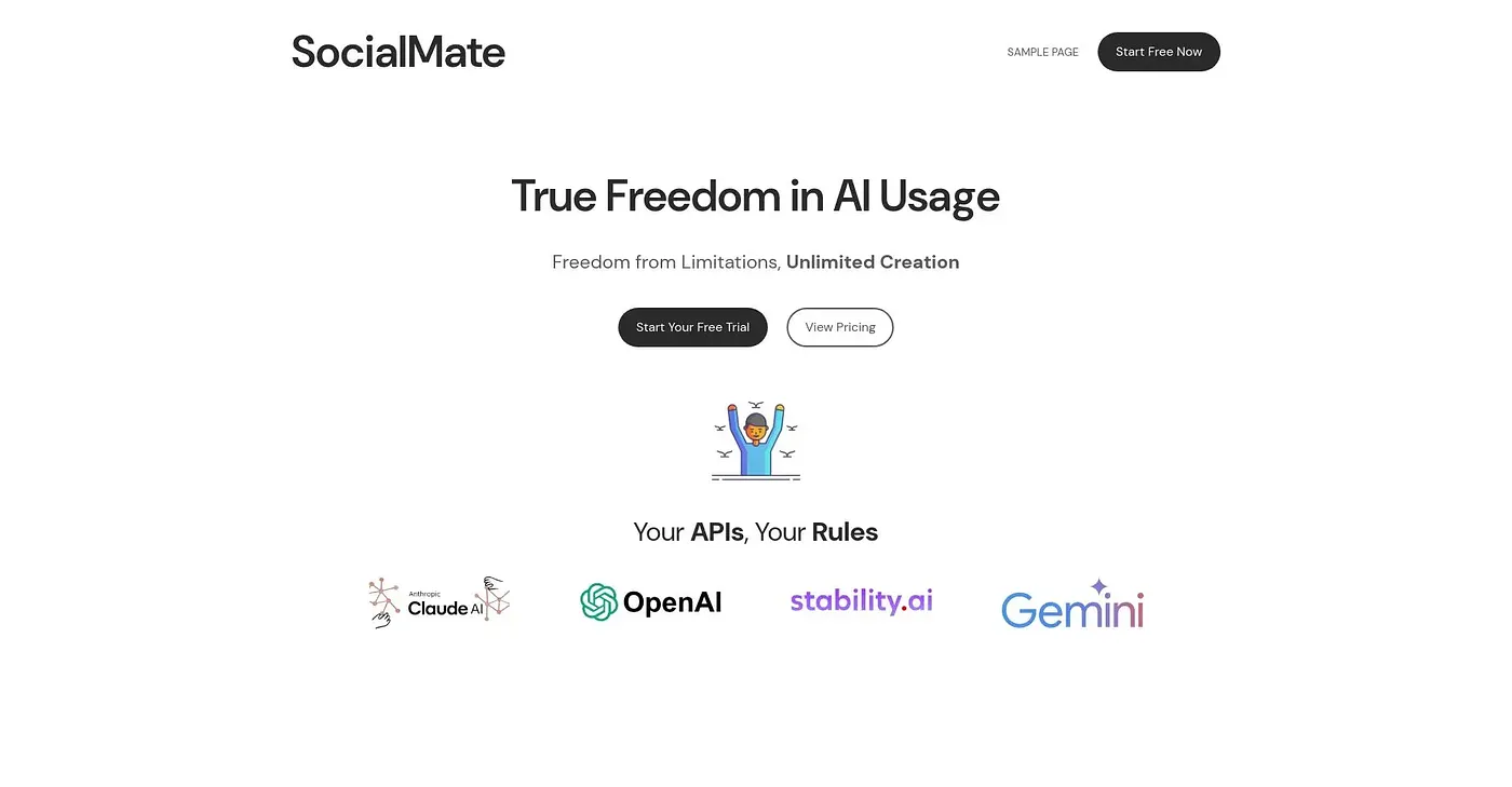 Screenshot of SocialMate