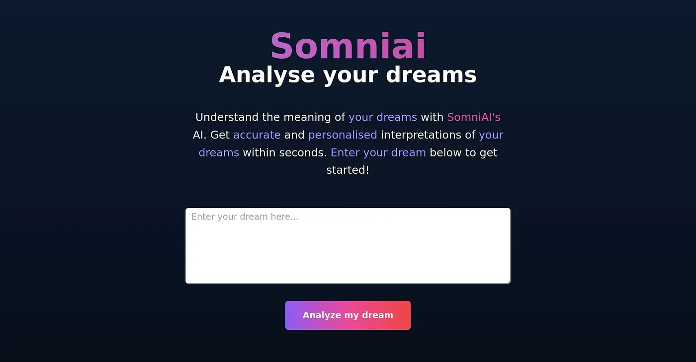 Screenshot of SomniAI