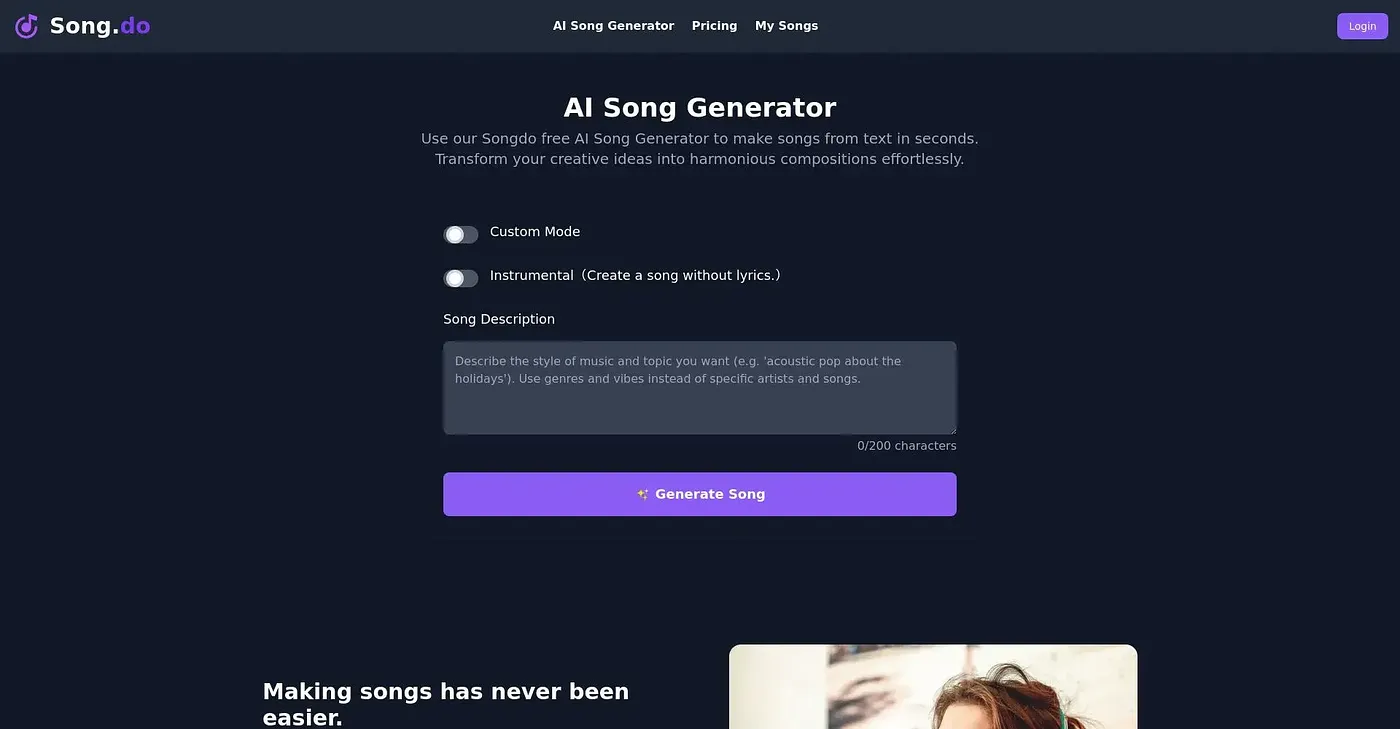 Screenshot of Song