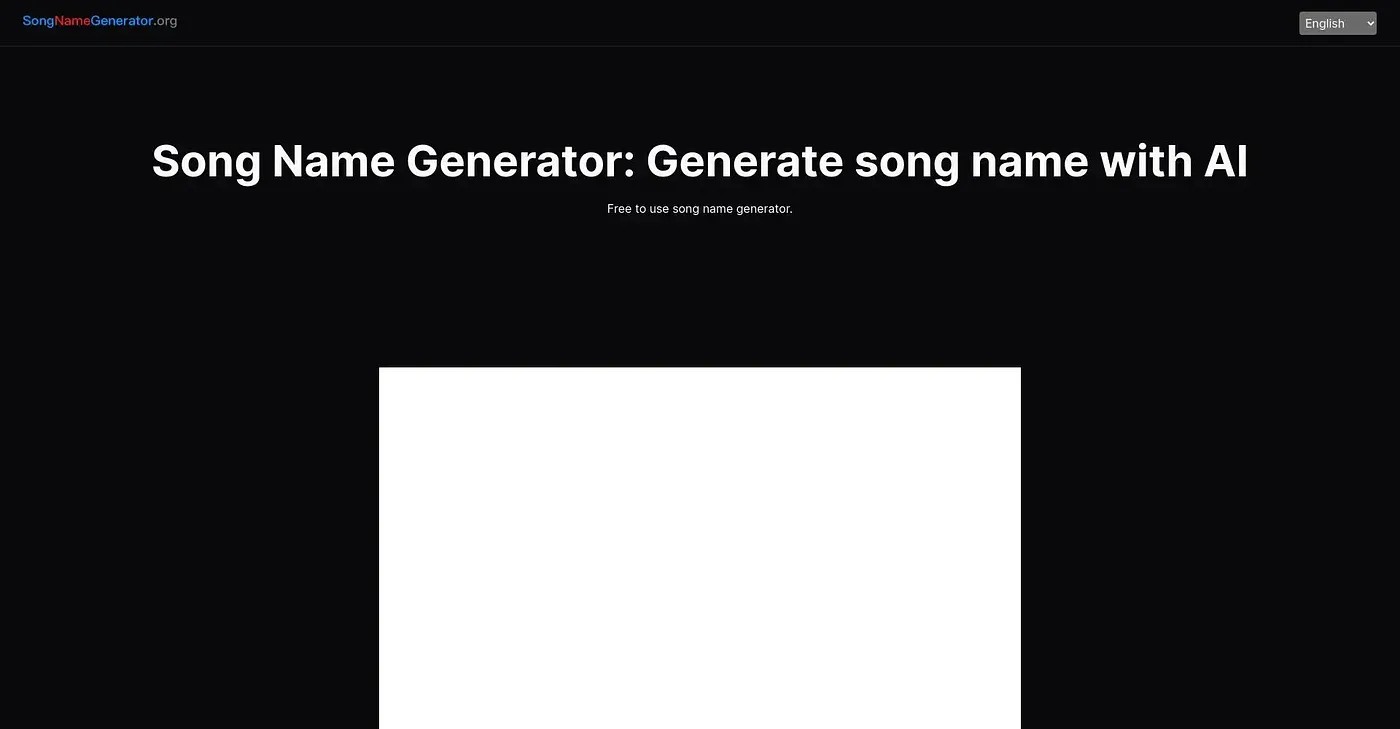Screenshot of Song Name Generator