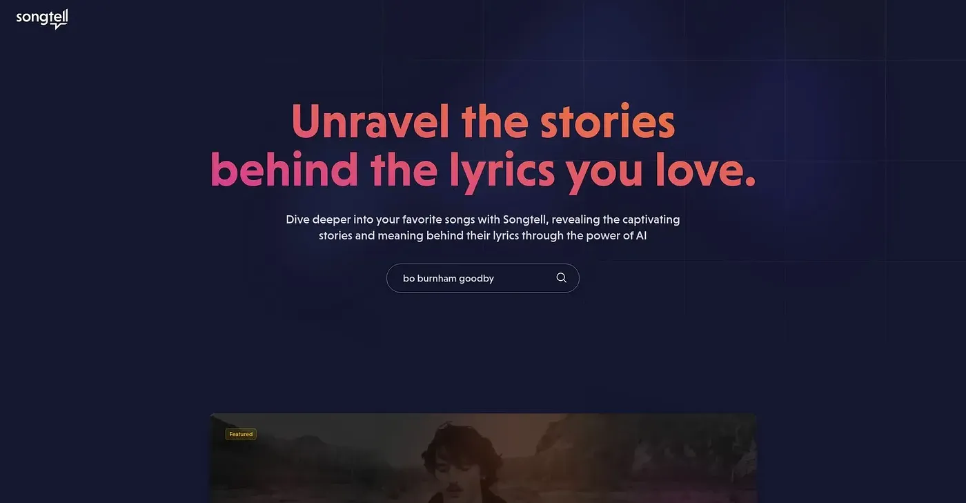 Screenshot of Song Tell