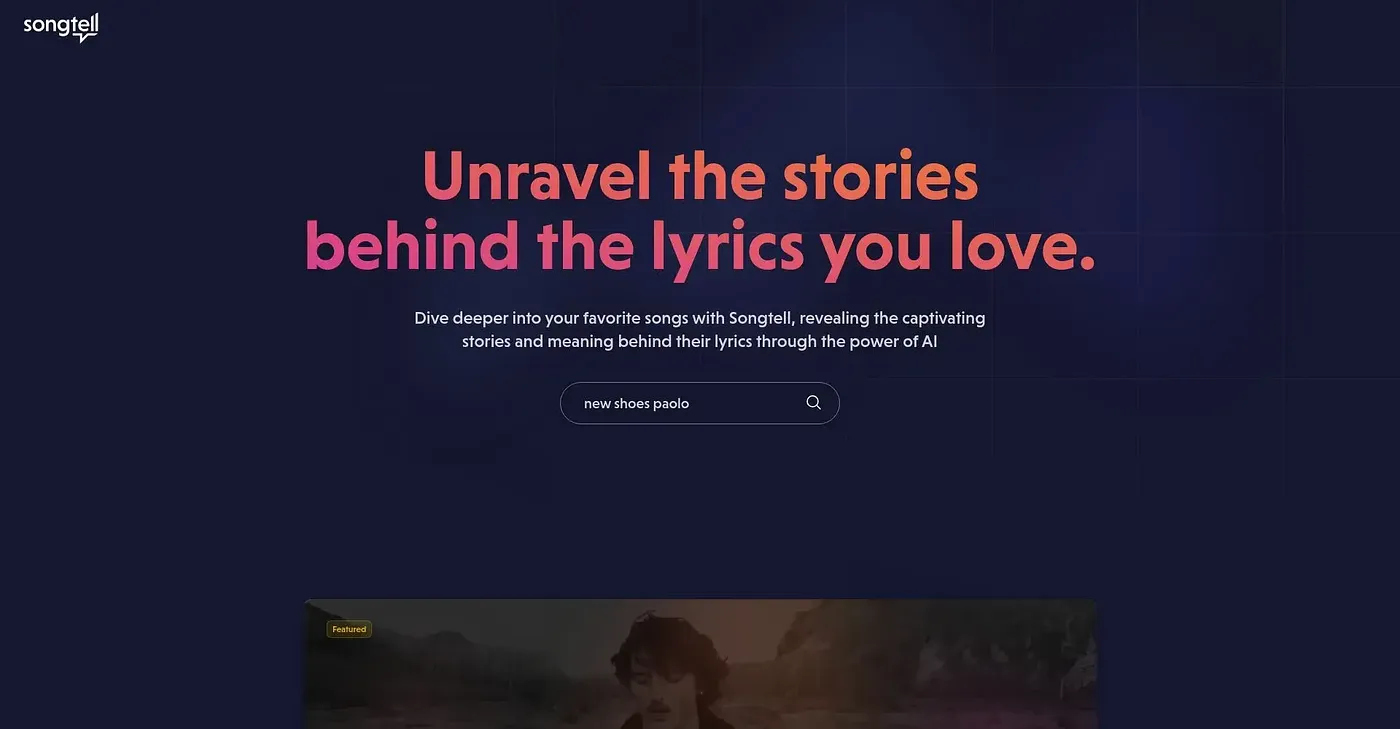 Screenshot of Songtell