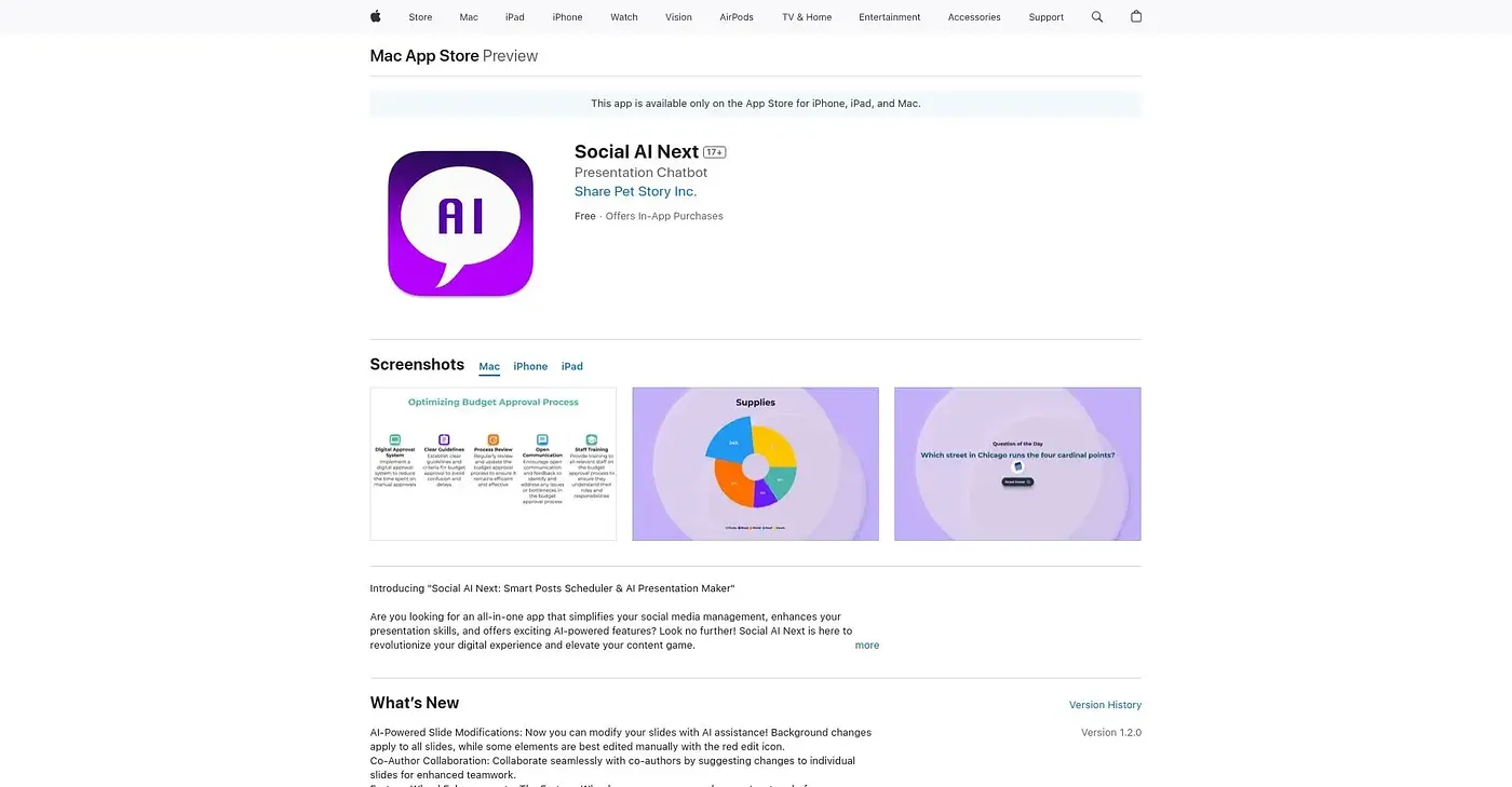 Screenshot of Social AI Next