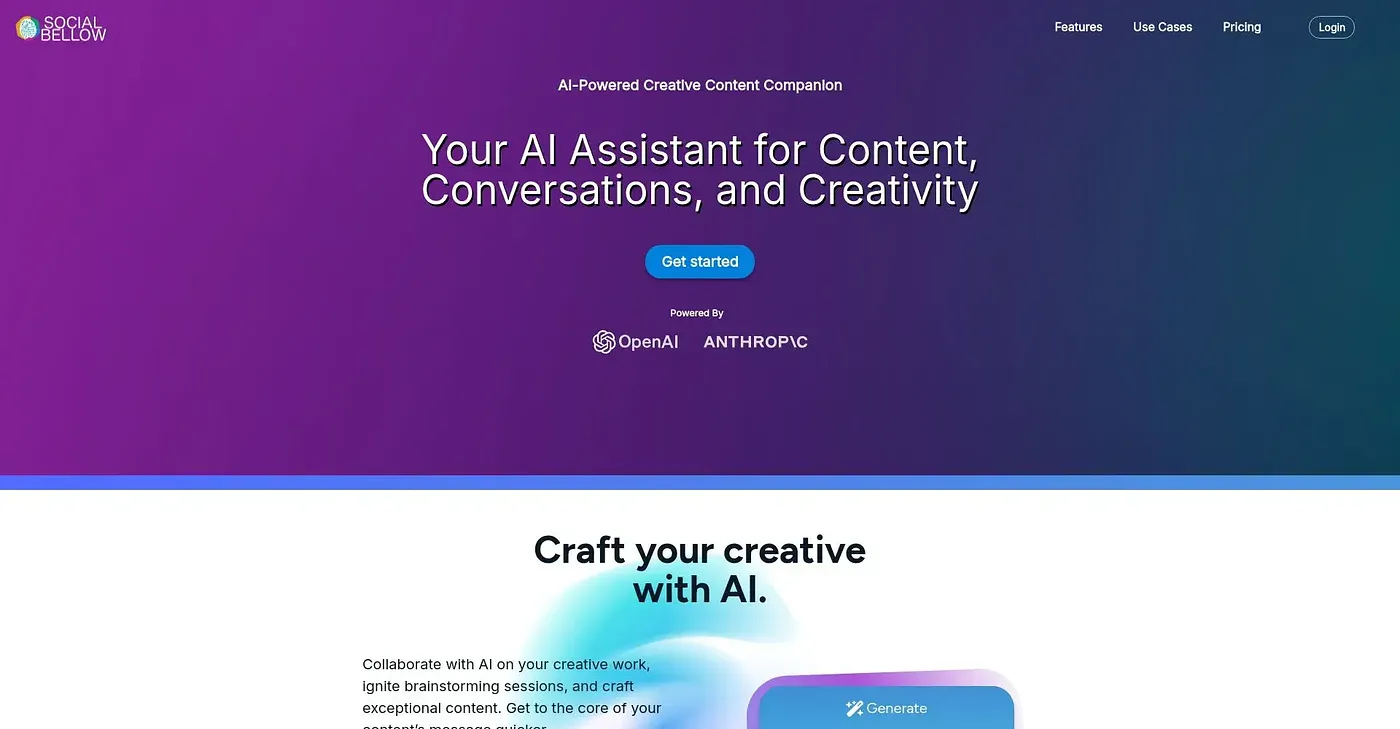 Screenshot of Social Bellow