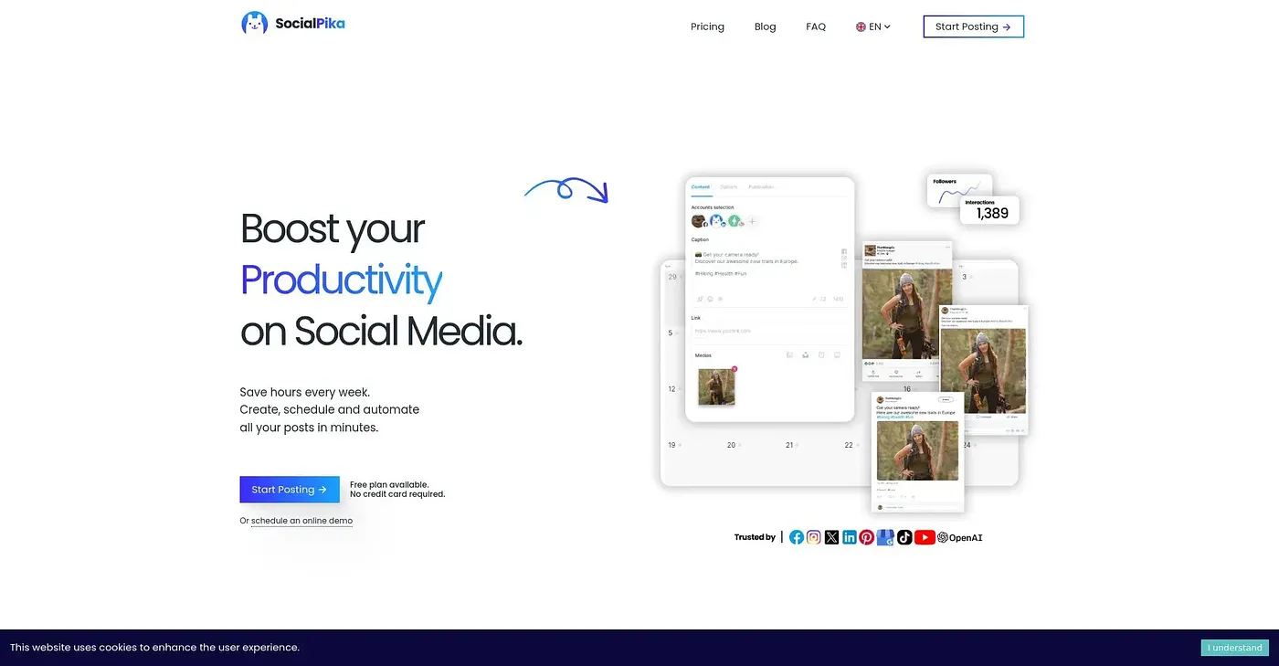 Screenshot of Social Pika