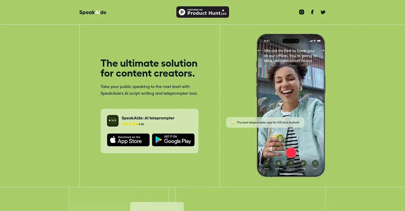 Screenshot of Speak Aide