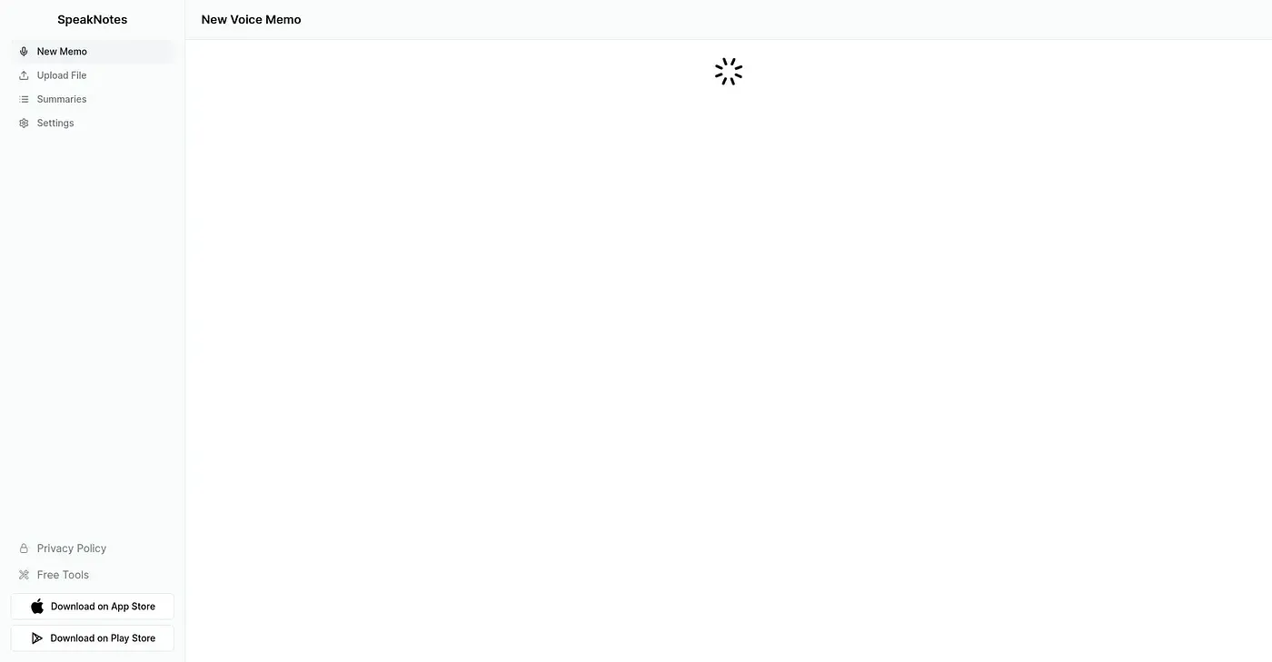 Screenshot of Speak Notes