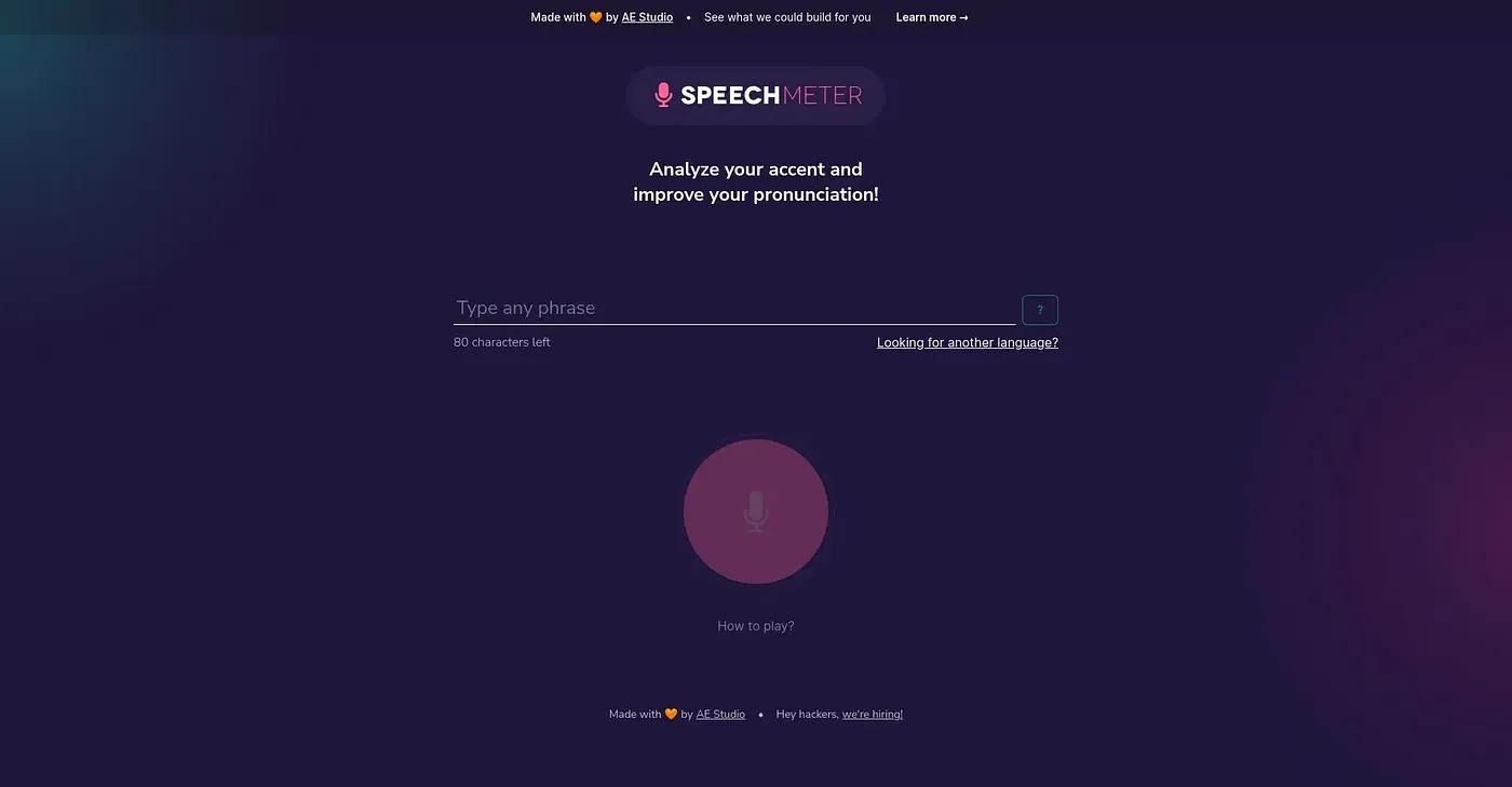 Screenshot of Speech Meter