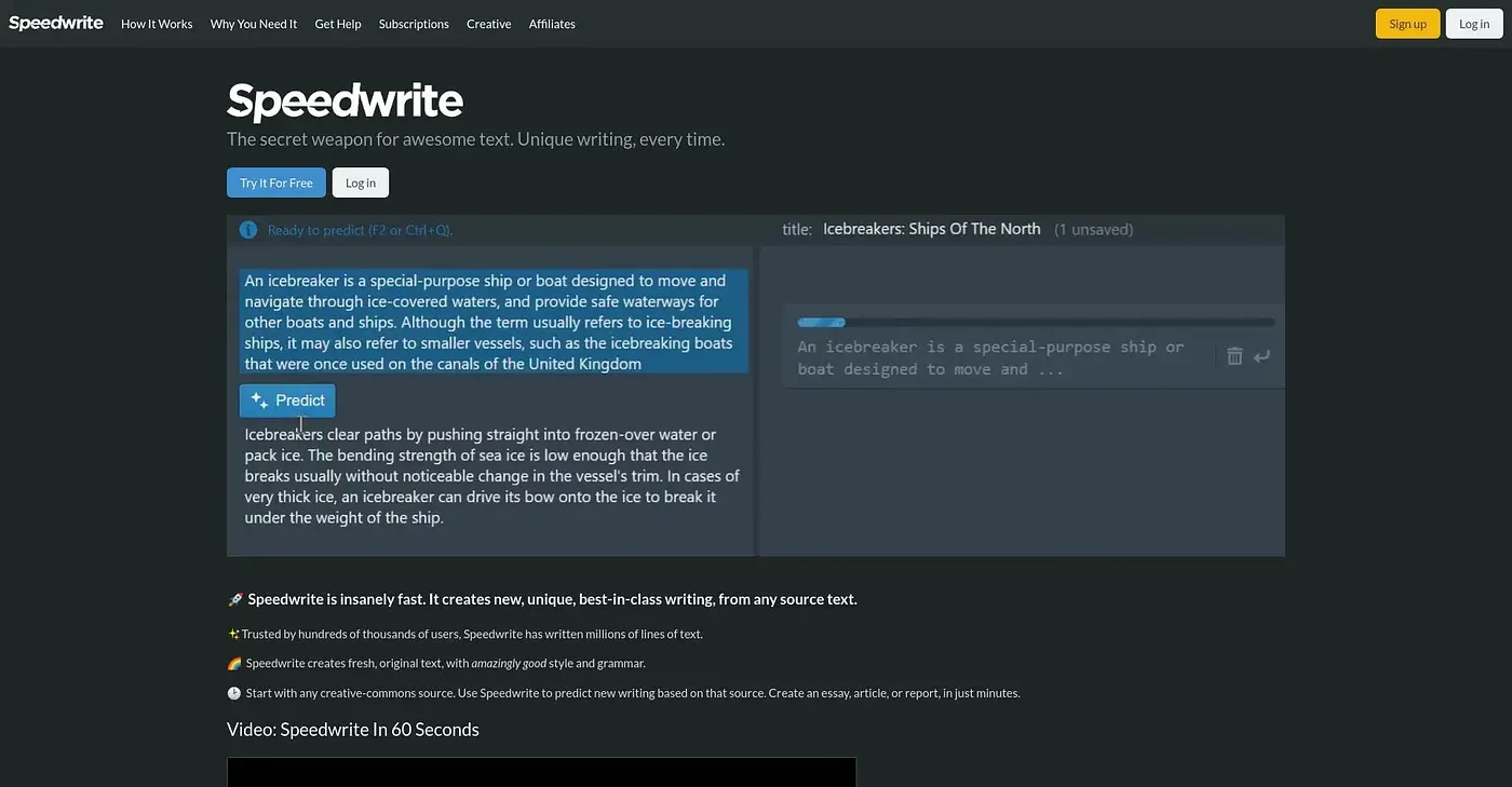 Screenshot of Speed Write