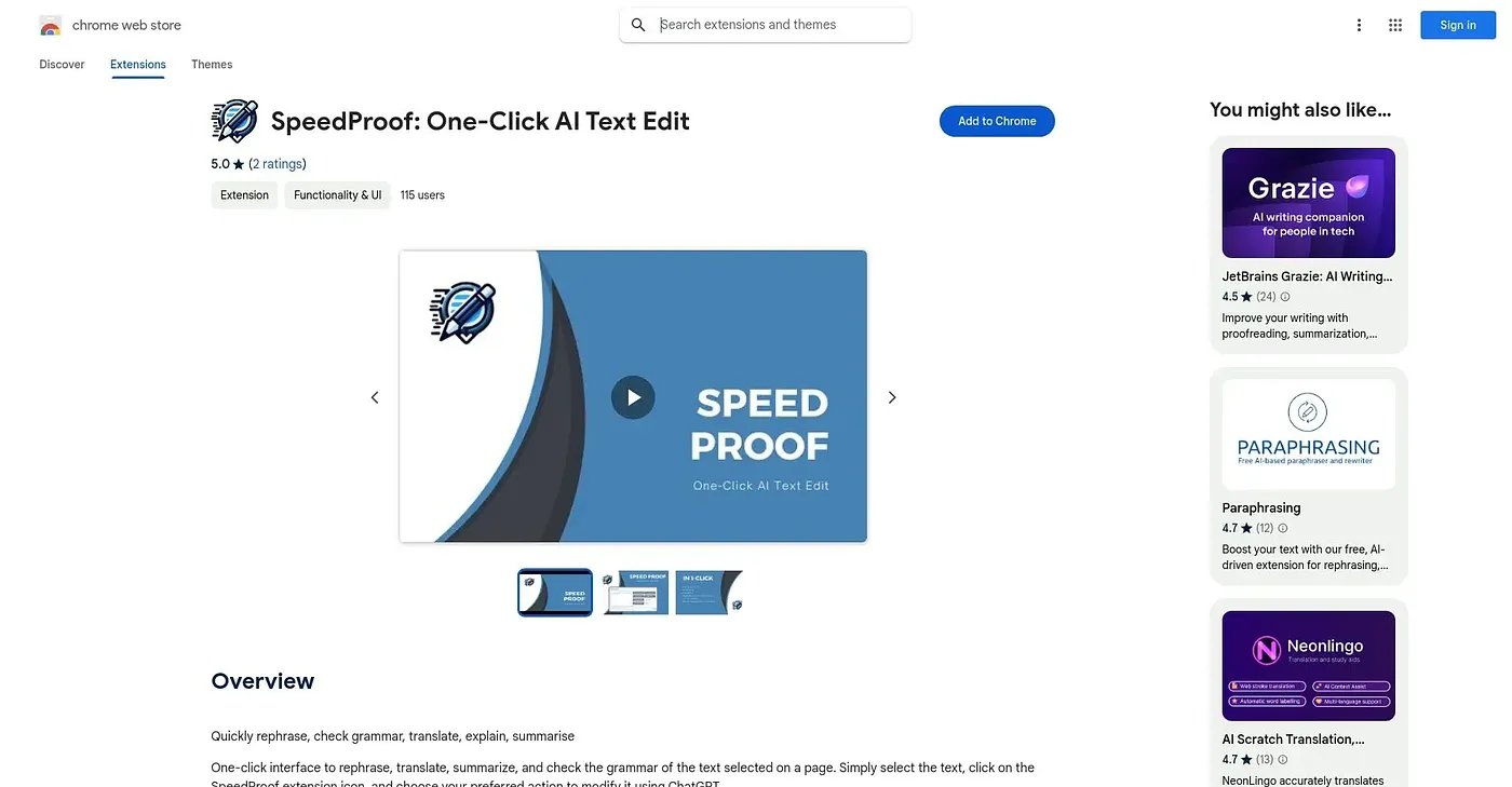 Screenshot of Speedproof