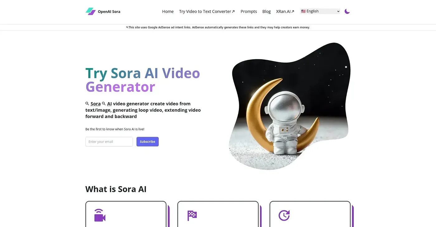 Screenshot of Sora AI