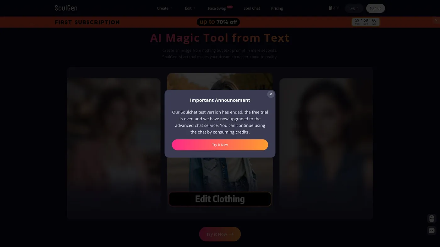 Screenshot of Soulgen AI