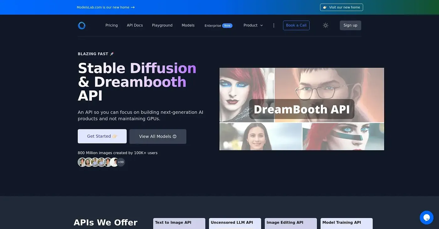 Screenshot of Stable Diffusion API