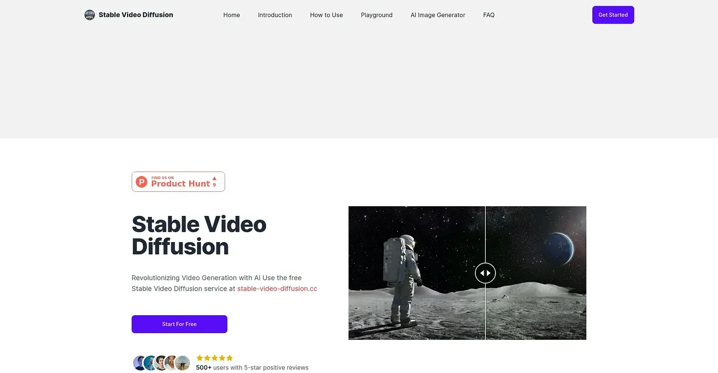 Screenshot of Stable Video Diffusion