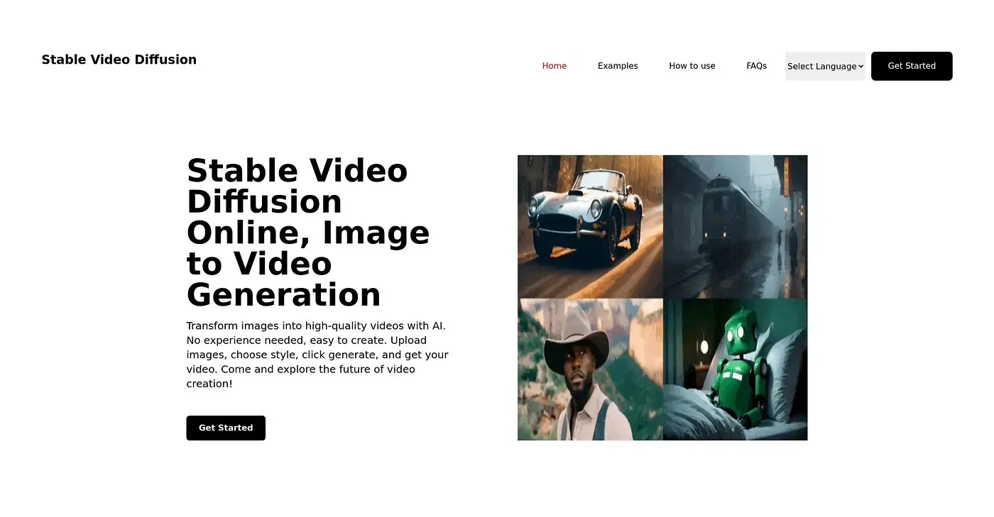 Screenshot of Stable Video Diffusion