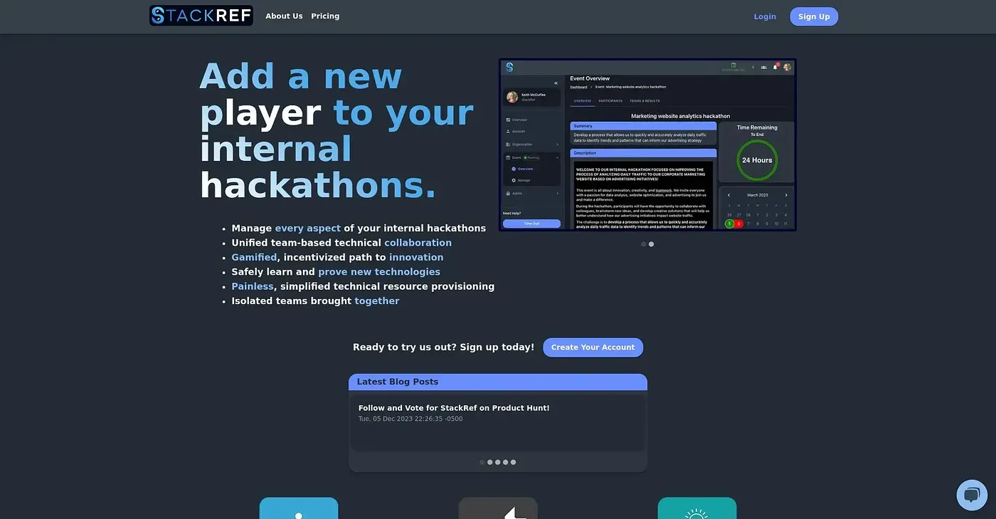 Screenshot of Stackref