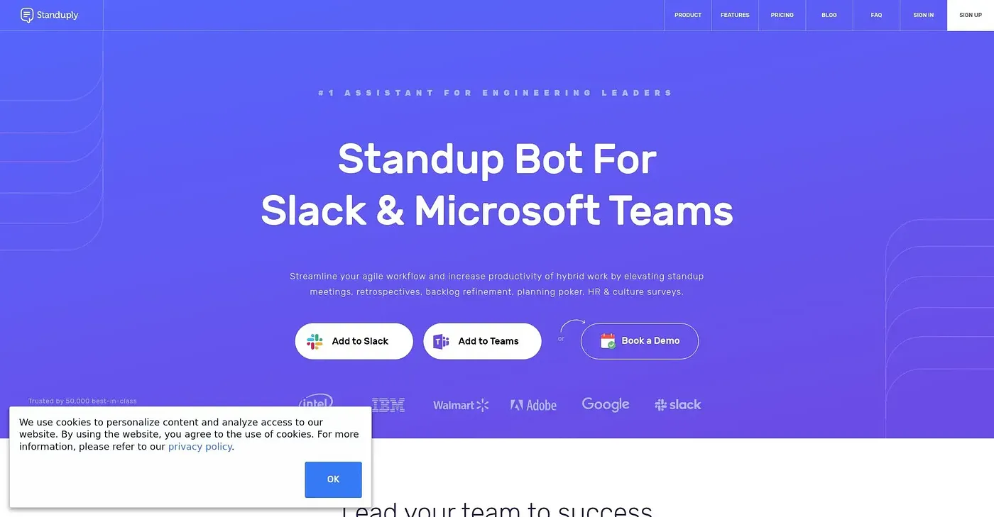 Screenshot of Standuply