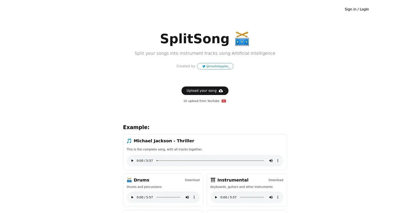 Screenshot of Split Song