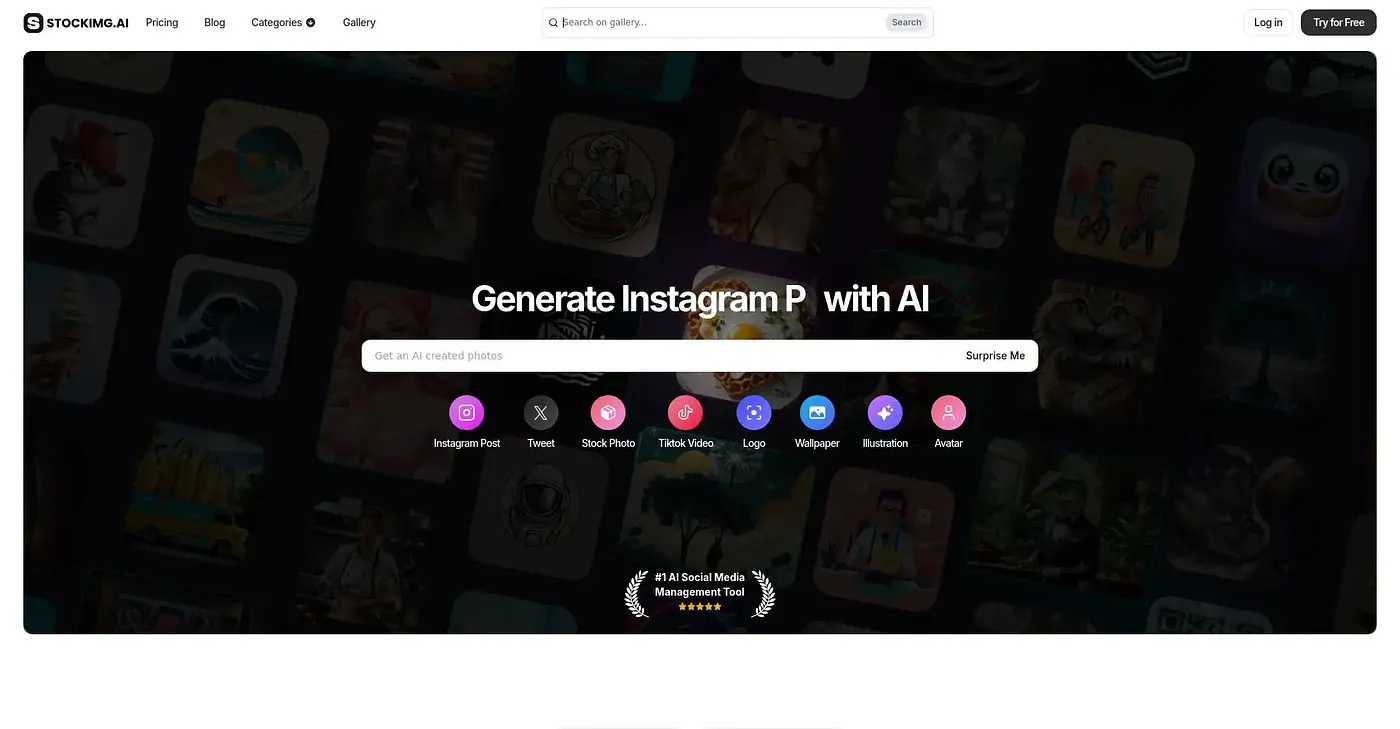 Screenshot of Stock Img AI