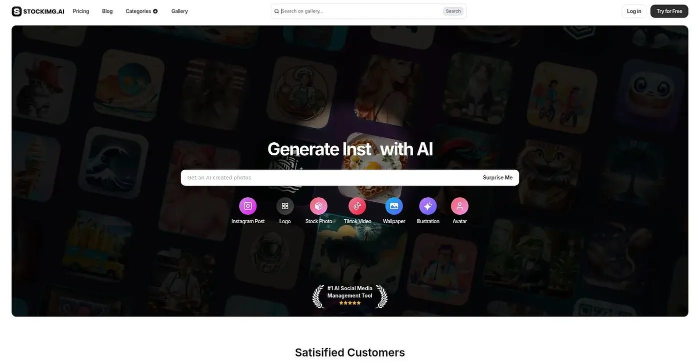 Screenshot of Stock Img AI