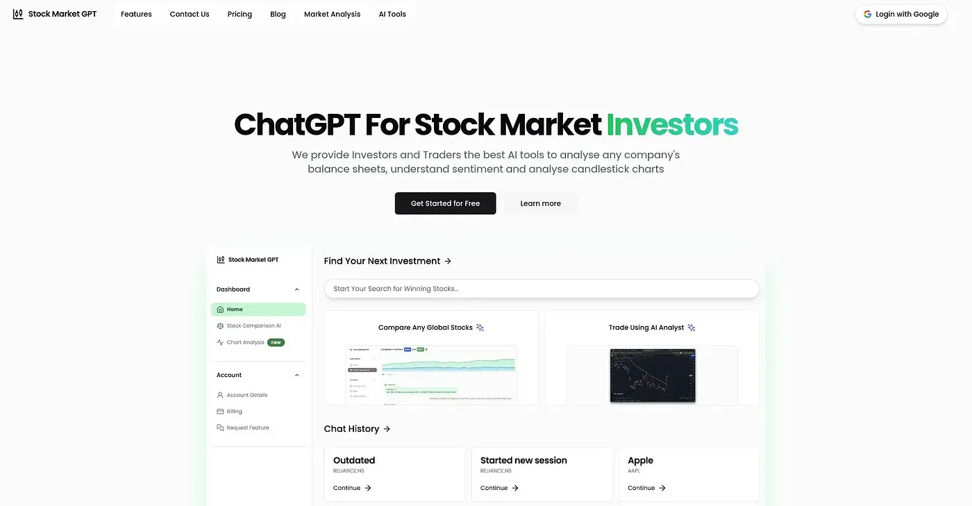 Screenshot of Stock Market GPT