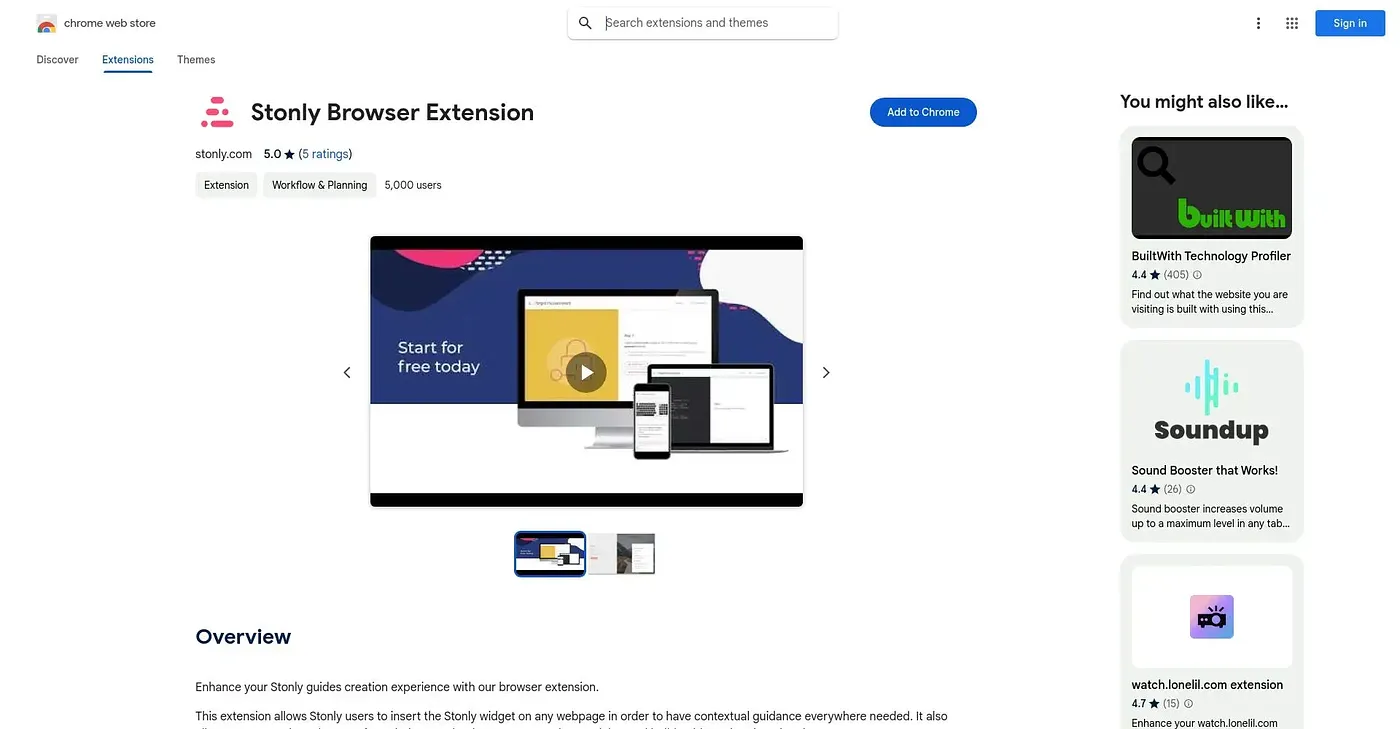 Screenshot of Stonly Browser Extension