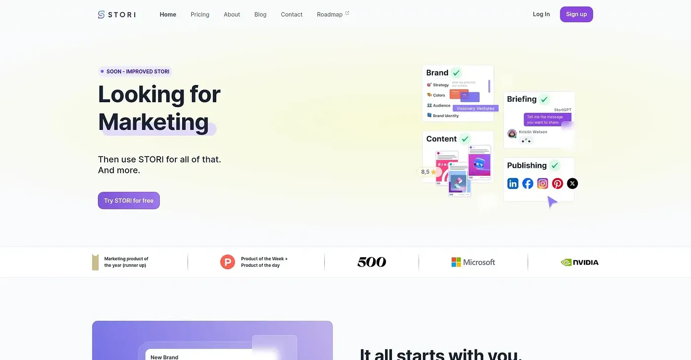 Screenshot of Storiai