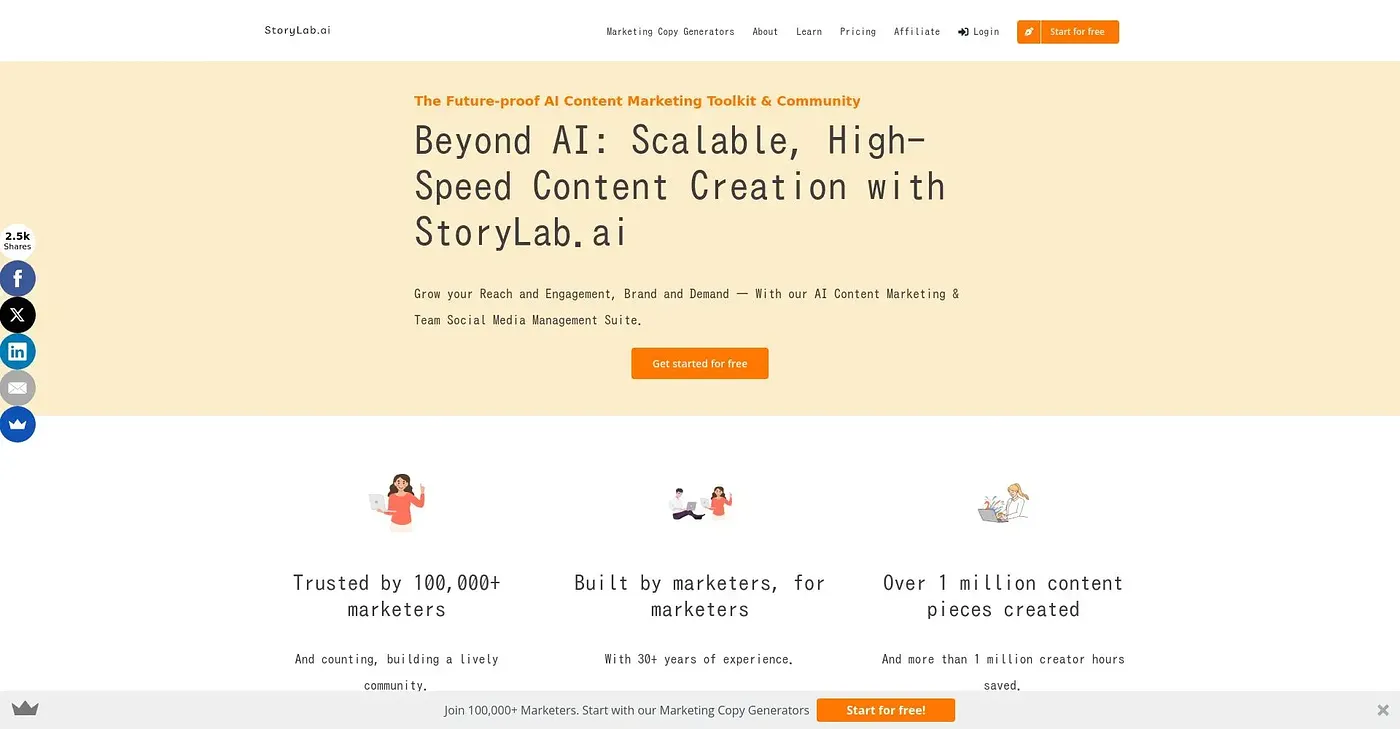 Screenshot of Story Lab AI