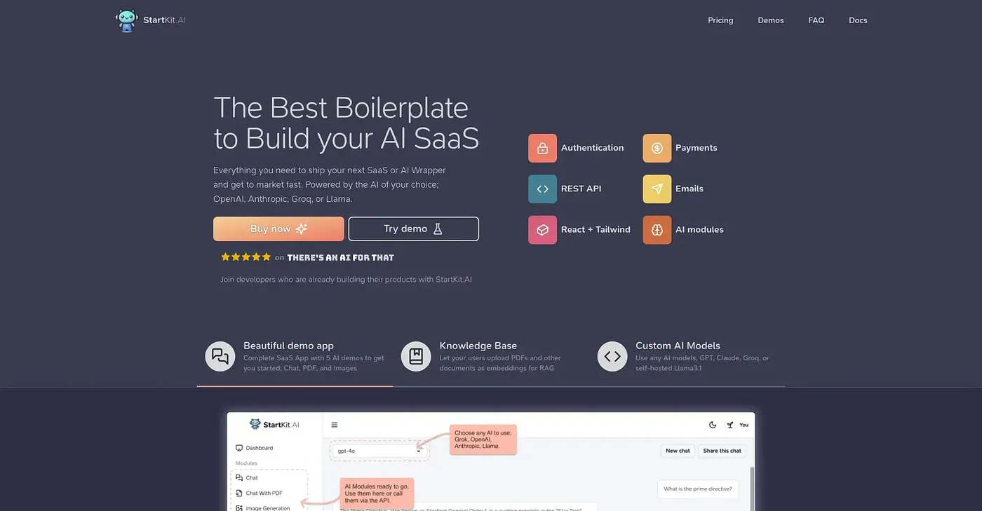 Screenshot of StartKit AI