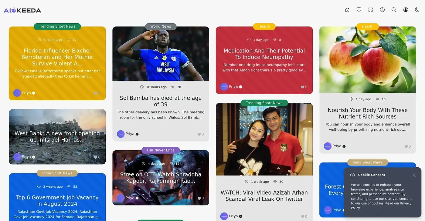 Screenshot of Aikeeda