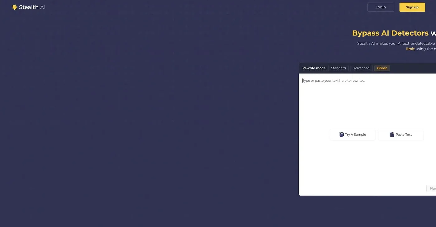 Screenshot of Stealth AI