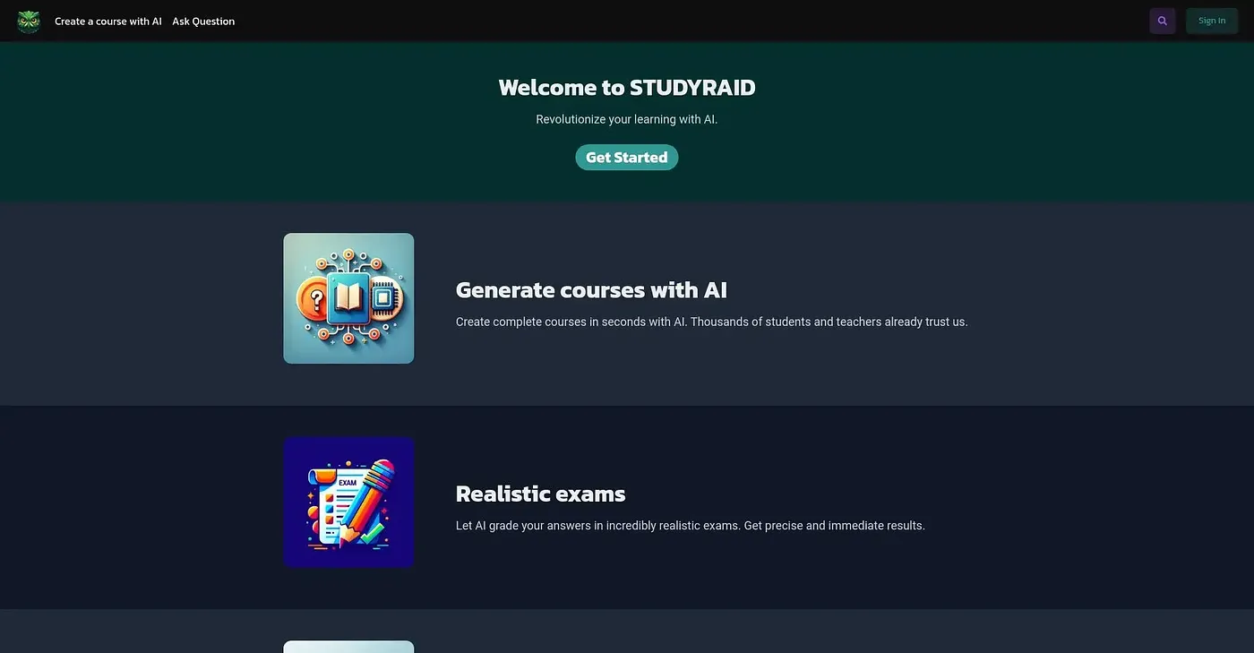 Screenshot of Study Raid