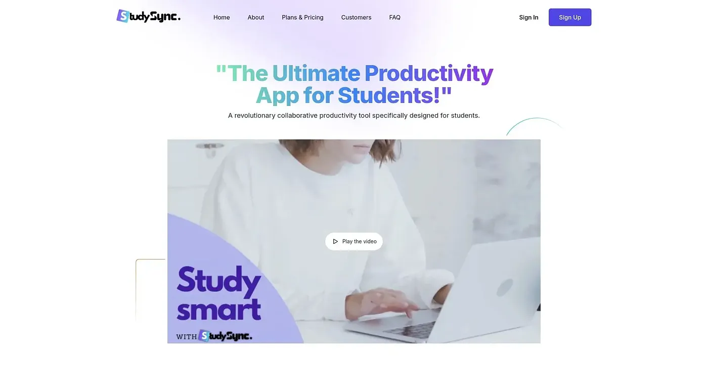 Screenshot of Study Sync Up