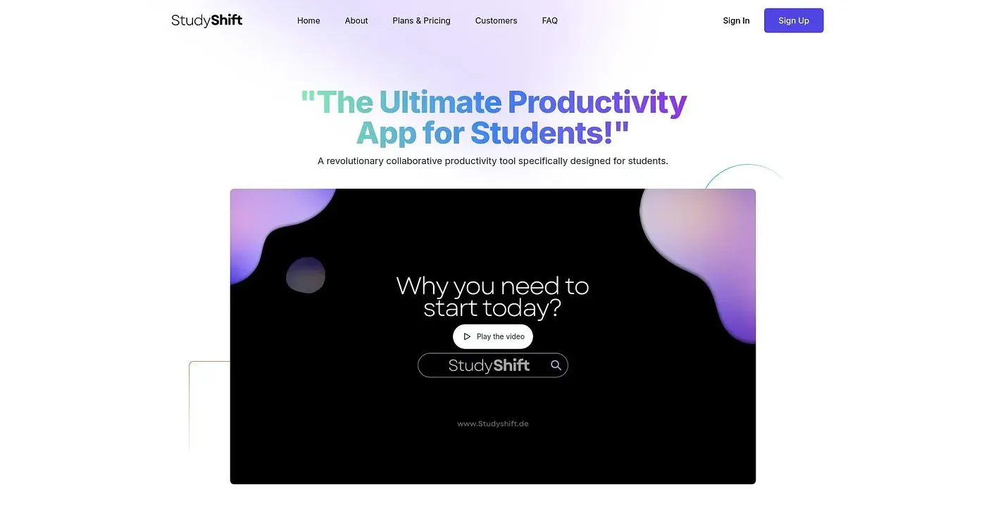 Screenshot of Studyshift