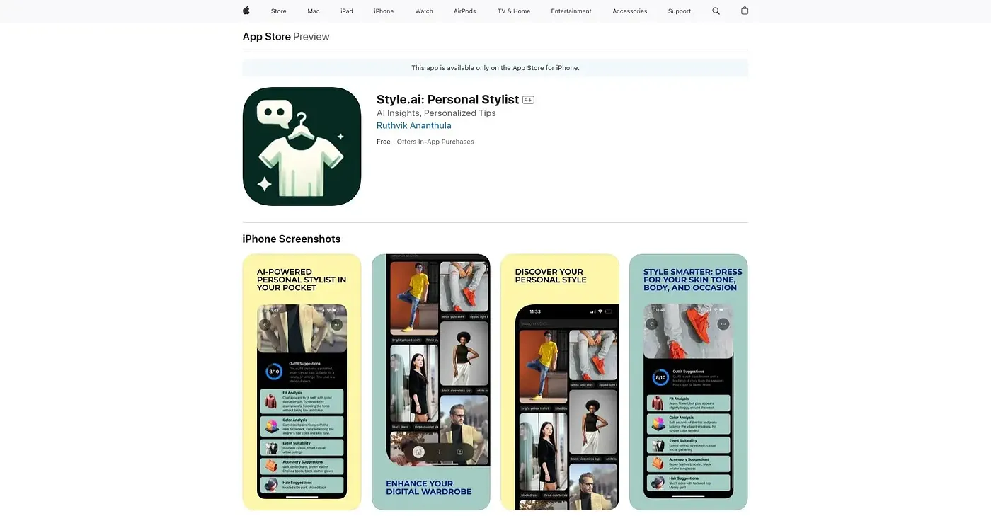 Screenshot of Style AI