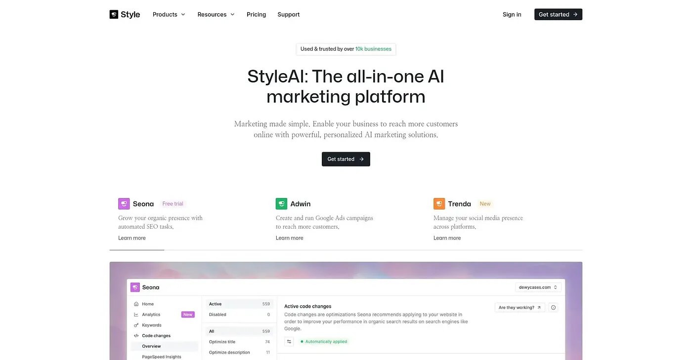 Screenshot of StyleAI