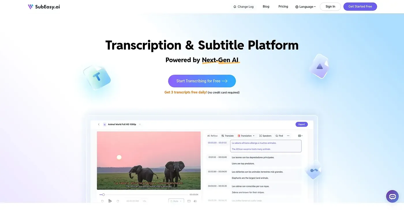 Screenshot of Subeasy AI