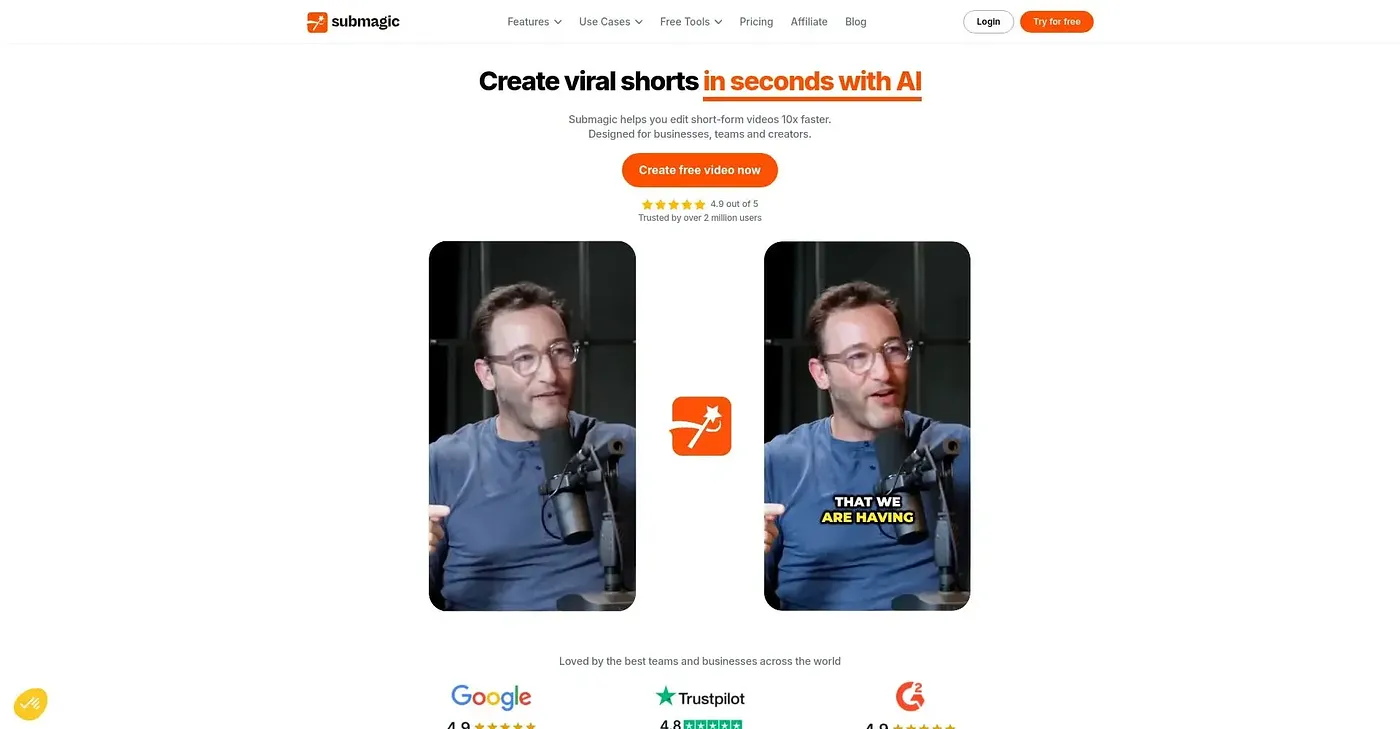 Screenshot of Submagic