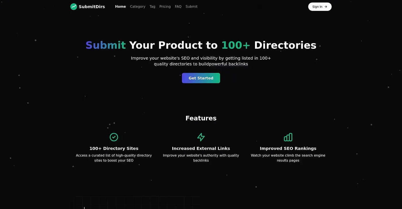 Screenshot of Submit Dirs