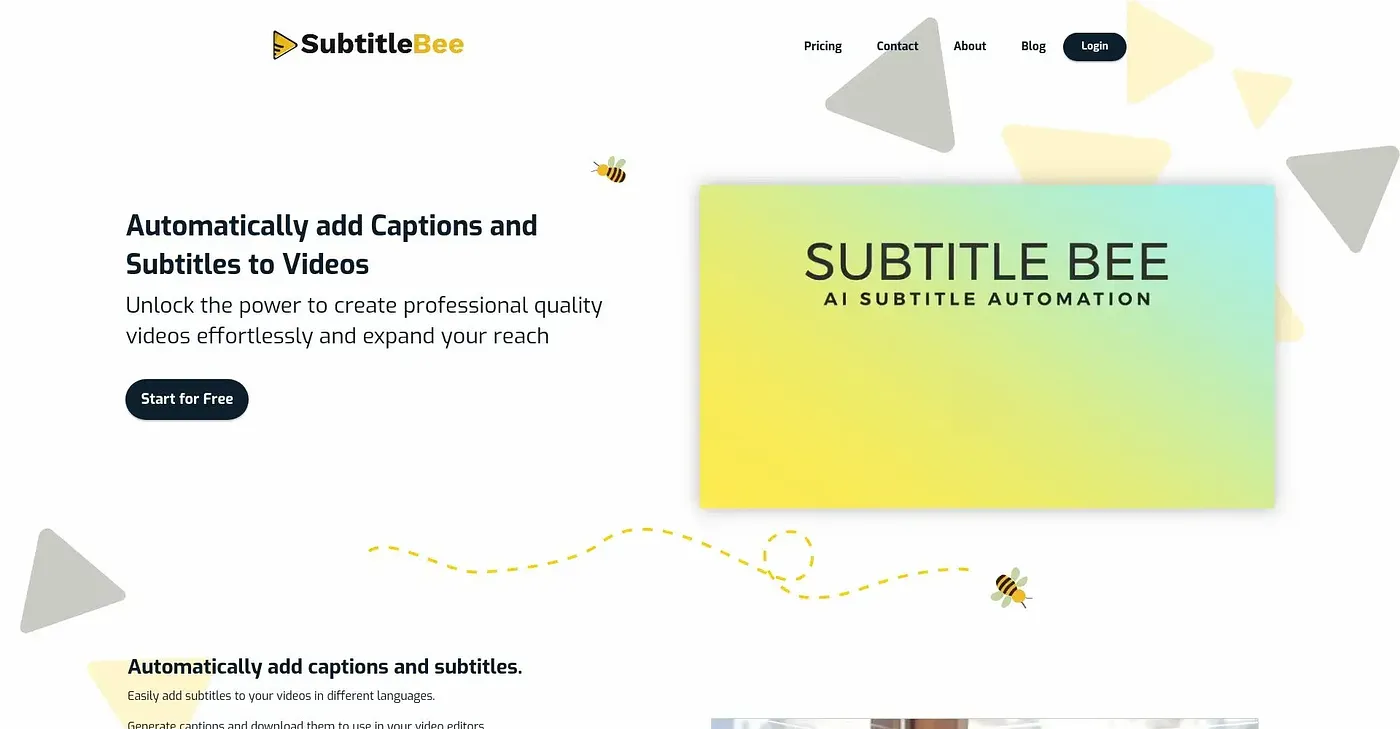 Screenshot of Subtitle Bee