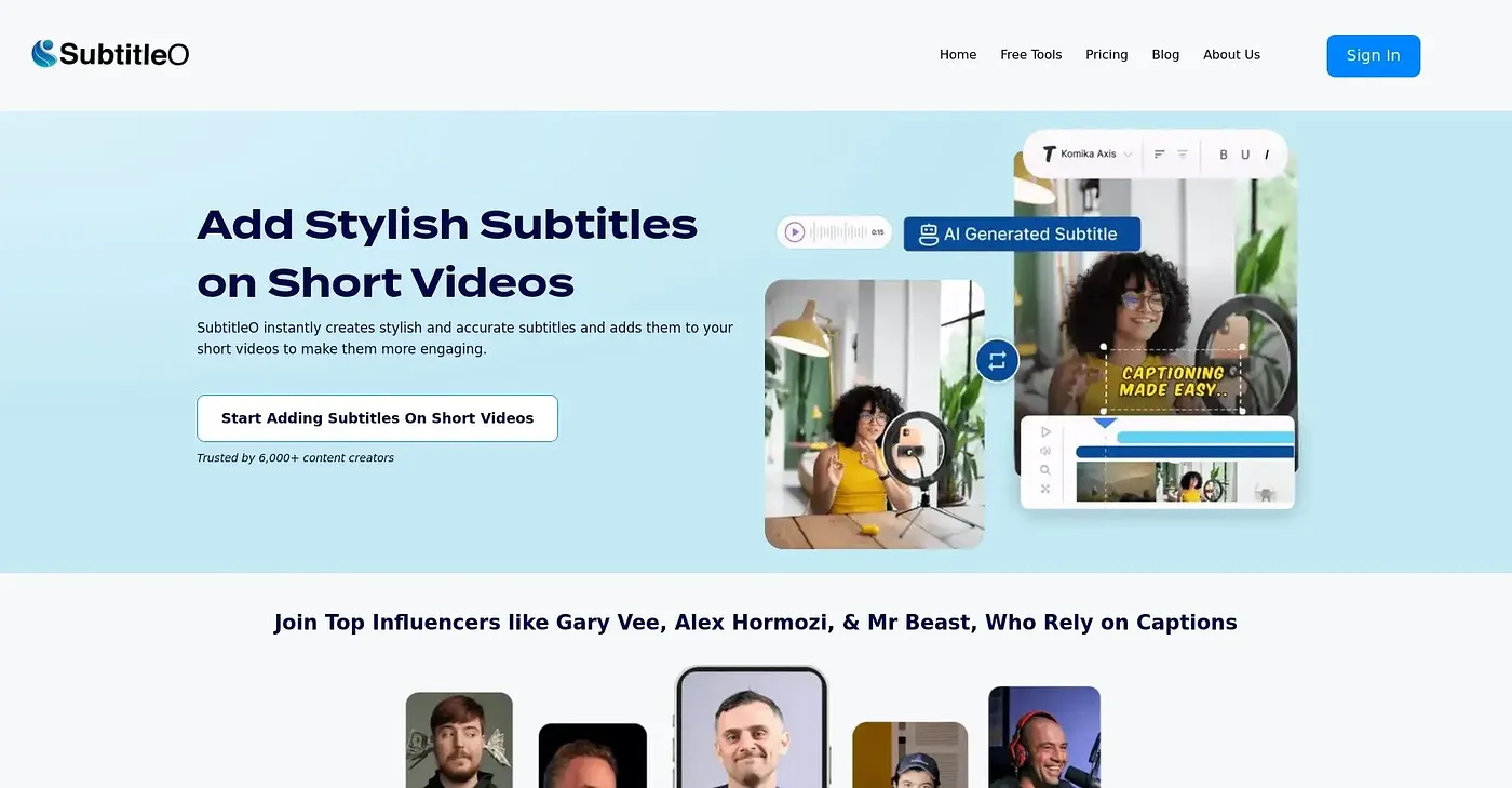 Screenshot of Subtitle O
