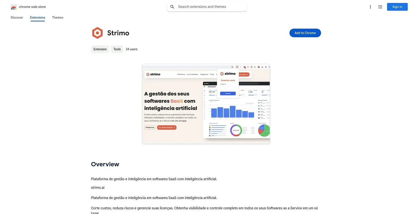 Screenshot of Strimo Extension