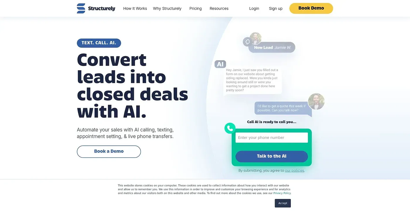 Screenshot of Structurely
