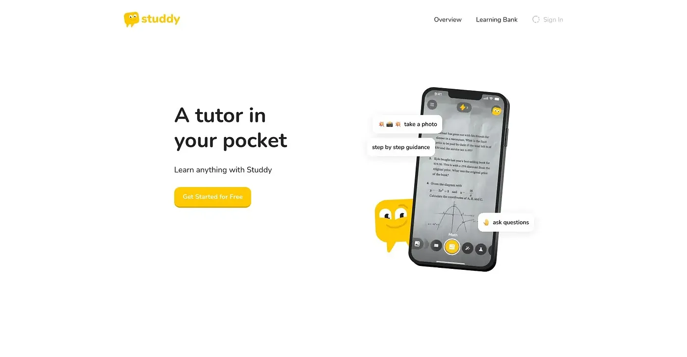 Screenshot of Studdy AI