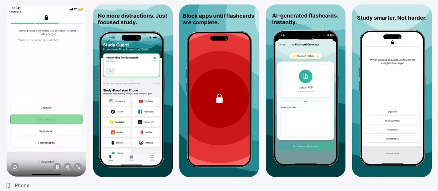 Screenshot of Study Guard