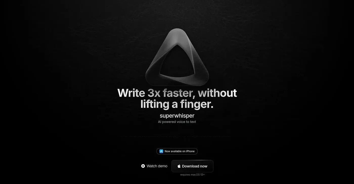 Screenshot of Super Whisper
